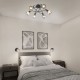 - Tarifa - Black 6 Light Semi Flush with Mirrored Smoked Ribbed Glass Trio-662800632 - Tarifa - Black 6 Light Semi Flush with Mirrored Smoked Ribbed Glass