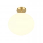 Fomento - Matt Brass Ceiling Lamp with White Oval Glass Ø 30 cm Fomento - Matt Brass Ceiling Lamp with White Oval Glass Ø 30 cm