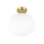 Fomento - Matt Brass Ceiling Lamp with White Oval Glass Ø 30 cm Fomento - Matt Brass Ceiling Lamp with White Oval Glass Ø 30 cm