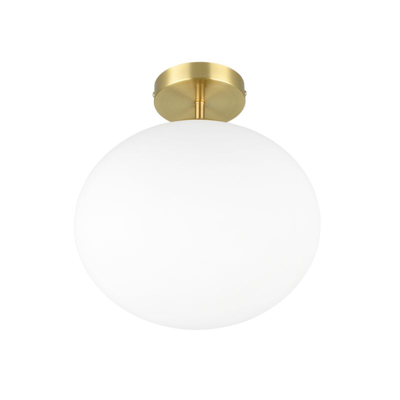 Trio-663100108 - Fomento - Matt Brass Ceiling Lamp with White Oval Glass Ø 30 cm