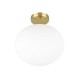 Trio-663100108 - Fomento - Matt Brass Ceiling Lamp with White Oval Glass Ø 30 cm