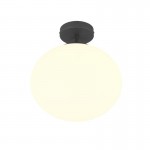 Fomento - Matt Black Ceiling Lamp with White Oval Glass Ø 30 cm Fomento - Matt Black Ceiling Lamp with White Oval Glass Ø 30 cm