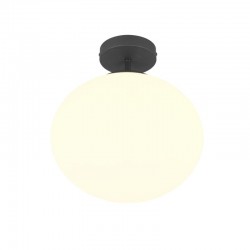Fomento - Matt Black Ceiling Lamp with White Oval Glass Ø 30 cm Fomento - Matt Black Ceiling Lamp with White Oval Glass Ø 30 cm