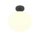 Trio-663100132 - Fomento - Matt Black Ceiling Lamp with White Oval Glass Ø 30 cm