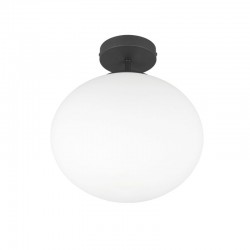 Fomento - Matt Black Ceiling Lamp with White Oval Glass Ø 30 cm Fomento - Matt Black Ceiling Lamp with White Oval Glass Ø 30 cm