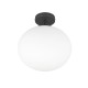 Trio-663100132 - Fomento - Matt Black Ceiling Lamp with White Oval Glass Ø 30 cm