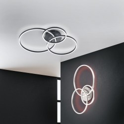 Winona - Adjustable Matt Black RGBW Ceiling Lamp with Remote Control Winona - Adjustable Matt Black RGBW Ceiling Lamp with Remote Control