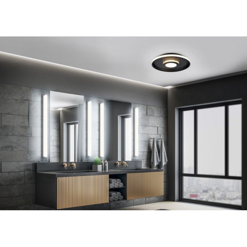 Trio-680819332 - Ascari - Bathroom Black LED Flush Ø 40 cm