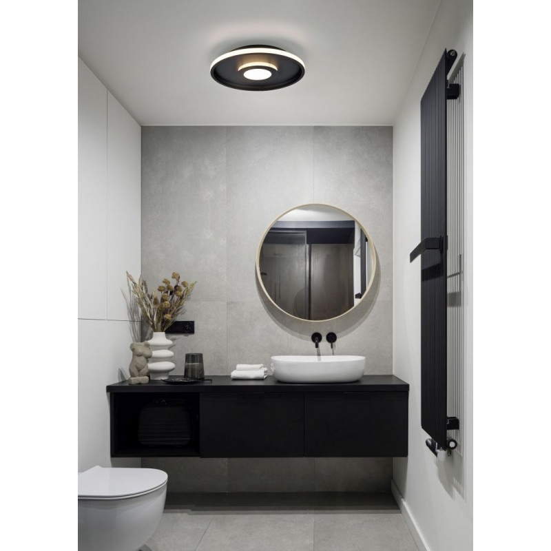 Trio-680819332 - Ascari - Bathroom Black LED Flush Ø 40 cm