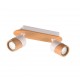 - Aruni - Wooden & Matt White 2 Spotlights Trio-801100231 - Aruni - Wooden & Matt White 2 Spotlights