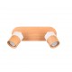 - Aruni - Wooden & Matt White 2 Spotlights Trio-801100231 - Aruni - Wooden & Matt White 2 Spotlights