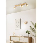Aruni - Wooden & Matt White 3 Spotlights