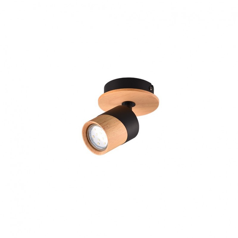 - Aruni - Wooden & Matt Black Spotlight Trio-801170132 - Aruni - Wooden & Matt Black Spotlight