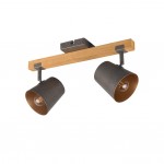 Bell - Antique Nickel & Wood 2 Spotlights Bell - Antique Nickel & Wood 2 Spotlights