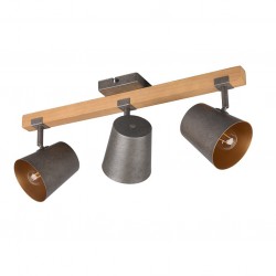 Bell - Antique Nickel & Wood 3 Spotlights Bell - Antique Nickel & Wood 3 Spotlights