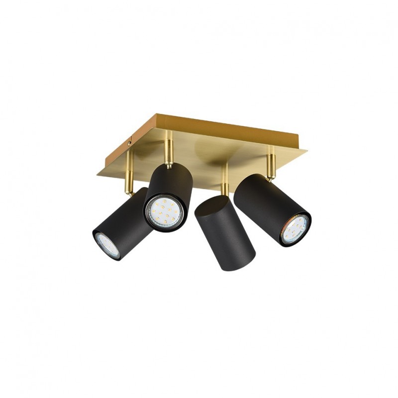 - Marley - Matt Black & Gold 4 Spotlights Trio-802430480 - Marley - Matt Black & Gold 4 Spotlights