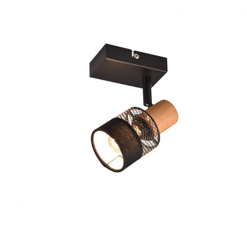 - Nandini - Black & Wooden Spotlight Trio-811700132 - Nandini - Black & Wooden Spotlight