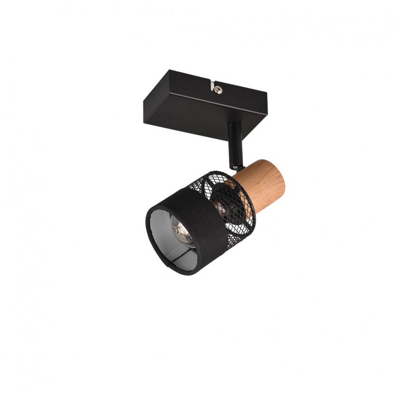 - Nandini - Black & Wooden Spotlight Trio-811700132 - Nandini - Black & Wooden Spotlight