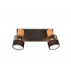 - Nandini - Black & Wooden 2 Spotlights Trio-811700232 - Nandini - Black & Wooden 2 Spotlights