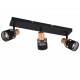 - Nandini - Black & Wooden 3 Spotlights Trio-811700332 - Nandini - Black & Wooden 3 Spotlights