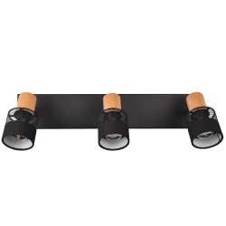 Nandini - Black & Wooden 3 Spotlights Nandini - Black & Wooden 3 Spotlights