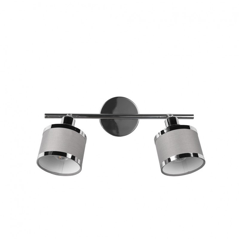 Spot & Downlights - Arosa - Chrome 2 Spotlights with Grey Shades Trio-812100206 - Arosa - Chrome 2 Spotlights with Grey Shades