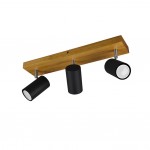 Marley - Wooden & Matt Black 3 Light Spotlights Marley - Wooden & Matt Black 3 Light Spotlights