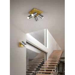 Marley - Wooden & Matt Nickel 4 Light Spotlights Marley - Wooden & Matt Nickel 4 Light Spotlights