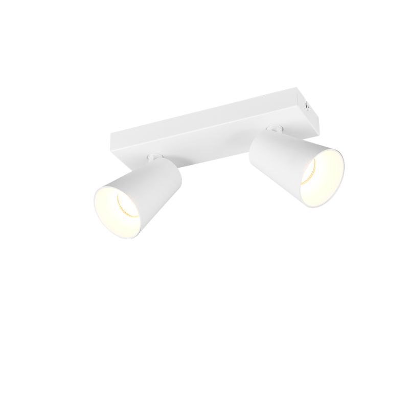 Trio-817100231 - Sharp - Matt White 2 Spotlights with Gold Inner Ring