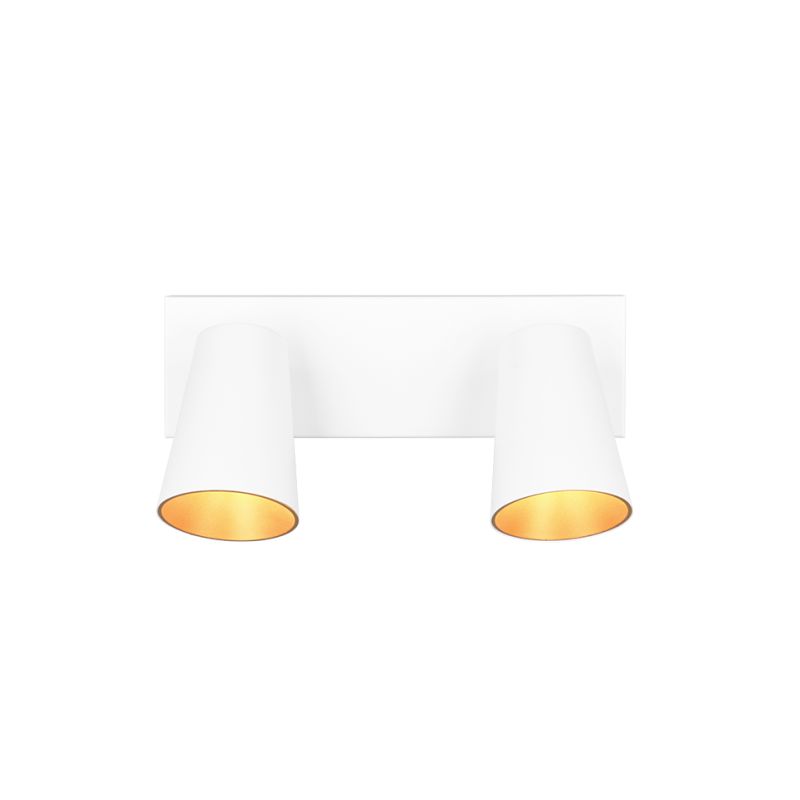 Trio-817100231 - Sharp - Matt White 2 Spotlights with Gold Inner Ring