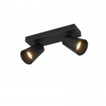 Sharp - Matt Black 2 Spotlights with Gold Inner Ring Sharp - Matt Black 2 Spotlights with Gold Inner Ring