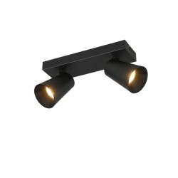 Sharp - Matt Black 2 Spotlights with Gold Inner Ring Sharp - Matt Black 2 Spotlights with Gold Inner Ring