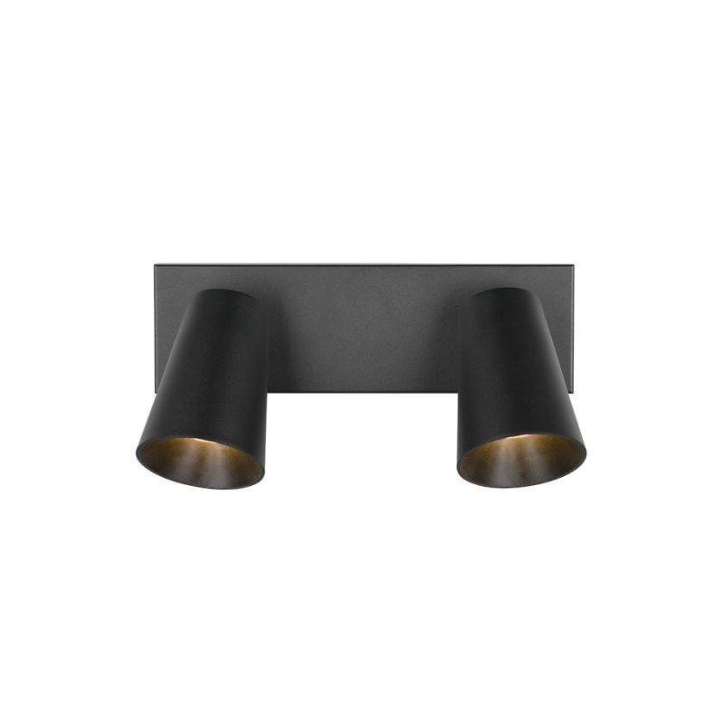 Spot & Downlights - Sharp - Matt Black 2 Spotlights with Gold Inner Ring Trio-817100232 - Sharp - Matt Black 2 Spotlights with Gold Inner Ring