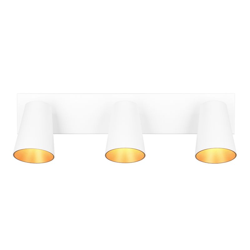 - Sharp - Matt White 3 Spotlights with Gold Inner Ring Trio-817100331 - Sharp - Matt White 3 Spotlights with Gold Inner Ring