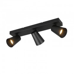 Sharp - Matt Black 3 Spotlights with Gold Inner Ring Sharp - Matt Black 3 Spotlights with Gold Inner Ring