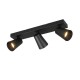 - Sharp - Matt Black 3 Spotlights with Gold Inner Ring Trio-817100332 - Sharp - Matt Black 3 Spotlights with Gold Inner Ring