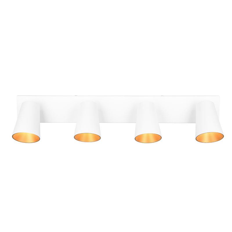 Trio-817100431 - Sharp - Matt White 4 Spotlights with Gold Inner Ring