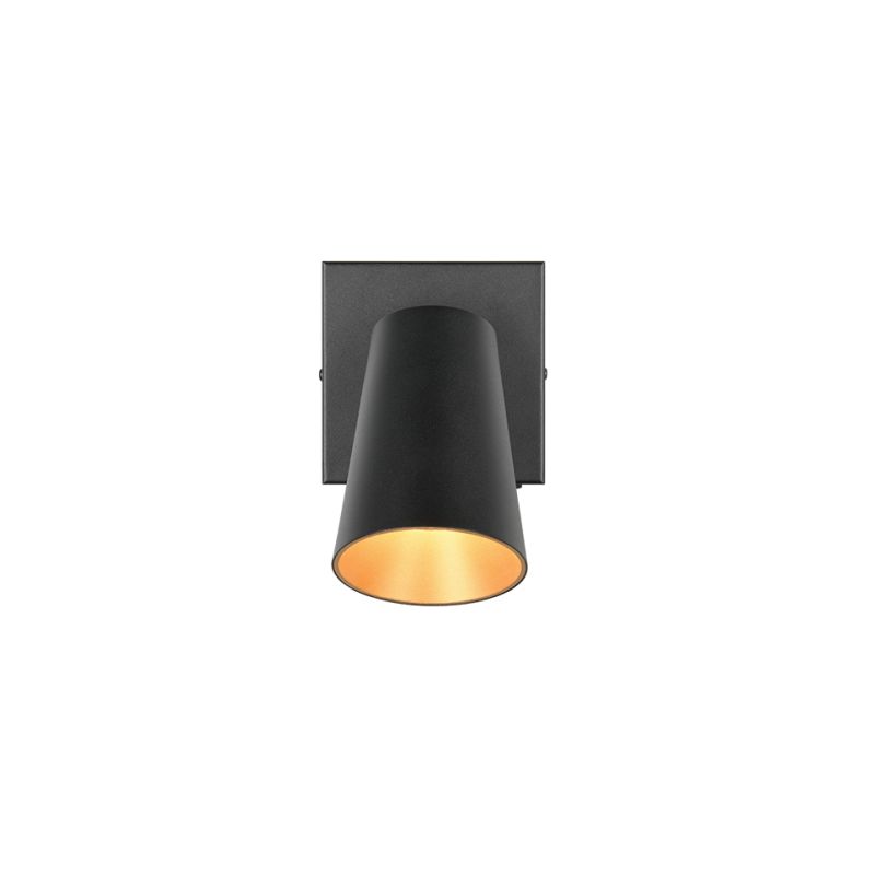 - Sharp - Matt Black Spotlight with Gold Inner Ring Trio-817170132 - Sharp - Matt Black Spotlight with Gold Inner Ring