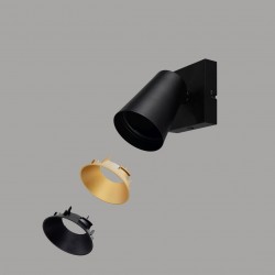 Sharp - Matt Black Spotlight with Gold Inner Ring Sharp - Matt Black Spotlight with Gold Inner Ring