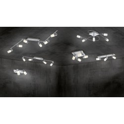 Clapton - Chrome & Brushed Aluminium LED 4 Spotlights with White Glass Clapton - Chrome & Brushed Aluminium LED 4 Spotlights with White Glass