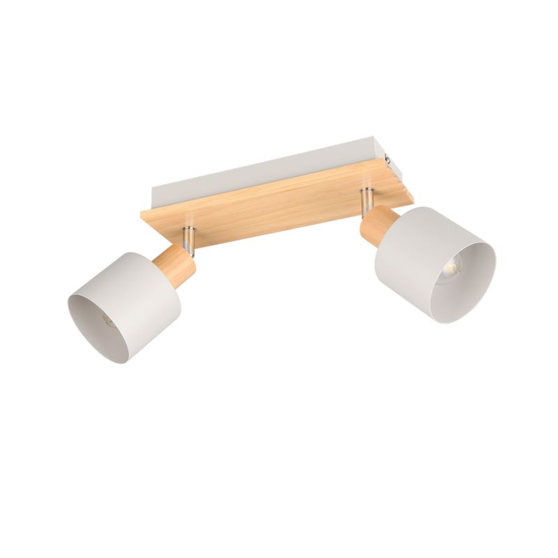 - Shanti - Wooden & Warm Grey 2 Spotlights Trio-862700276 - Shanti - Wooden & Warm Grey 2 Spotlights