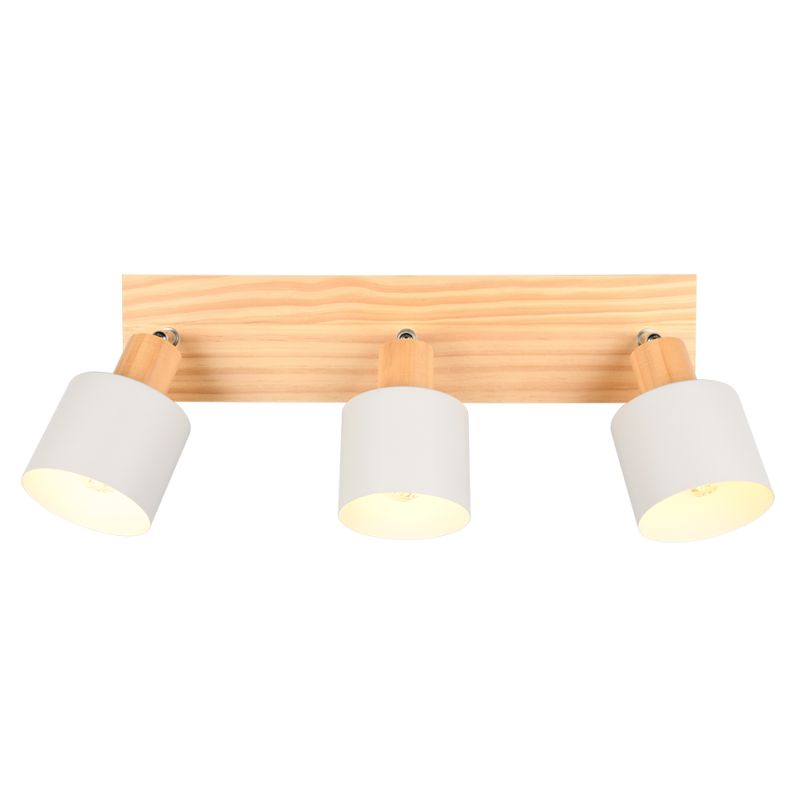 Trio-862700376 - Shanti - Wooden & Warm Grey 3 Spotlights