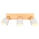 Trio-862700376 - Shanti - Wooden & Warm Grey 3 Spotlights
