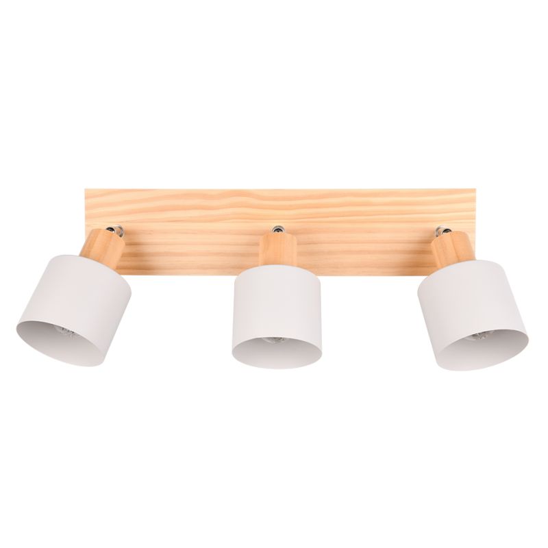 Trio-862700376 - Shanti - Wooden & Warm Grey 3 Spotlights