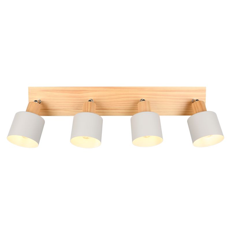 Trio-862700476 - Shanti - Wooden & Warm Grey 4 Spotlights