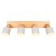 Trio-862700476 - Shanti - Wooden & Warm Grey 4 Spotlights