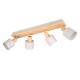 Trio-862700476 - Shanti - Wooden & Warm Grey 4 Spotlights