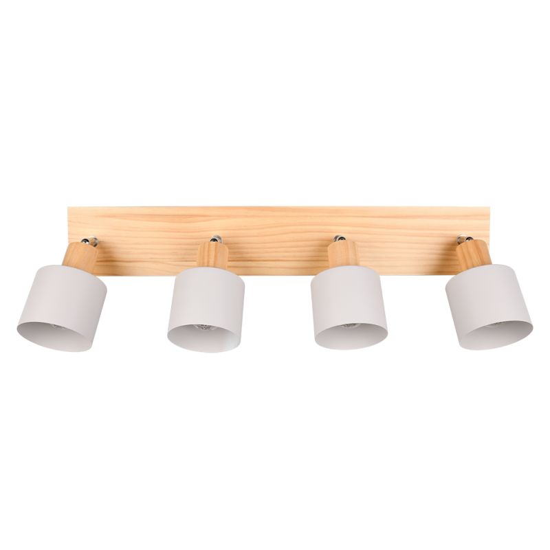 Trio-862700476 - Shanti - Wooden & Warm Grey 4 Spotlights