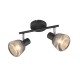 - Tarifa - Black 2 Spotlights with Mirrored Smoked Ribbed Glass Trio-862800232 - Tarifa - Black 2 Spotlights with Mirrored Smoked Ribbed Glass