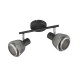 - Tarifa - Black 2 Spotlights with Mirrored Smoked Ribbed Glass Trio-862800232 - Tarifa - Black 2 Spotlights with Mirrored Smoked Ribbed Glass